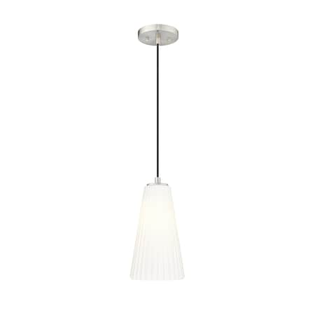 Z-Lite Farrell 1 Light Pendant, 6in. W x 11in. H, Brushed Nickel 3043P6-BN